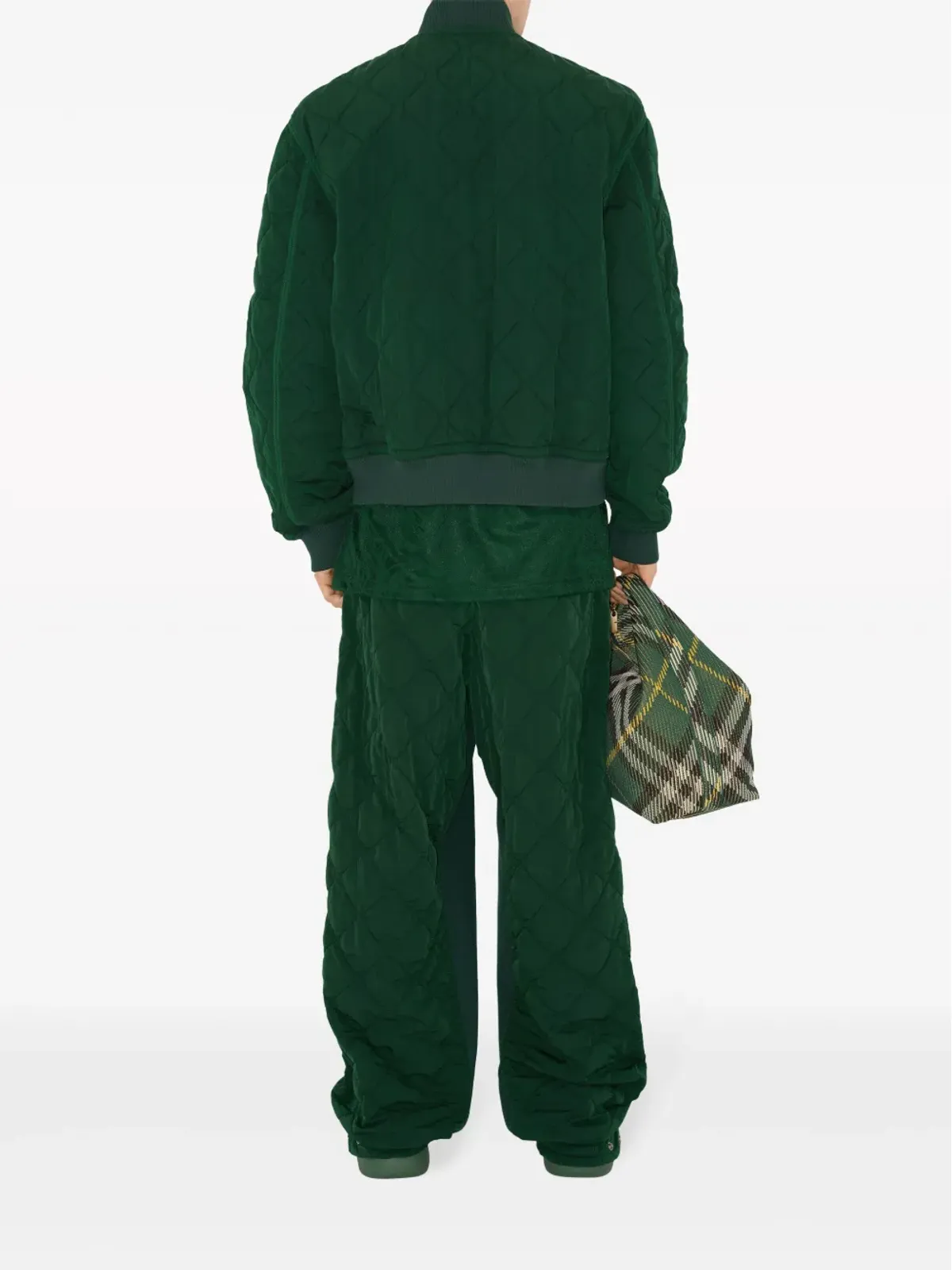 Burberry キルテッドジップアップボンバージャケット - グリーン - 画像4