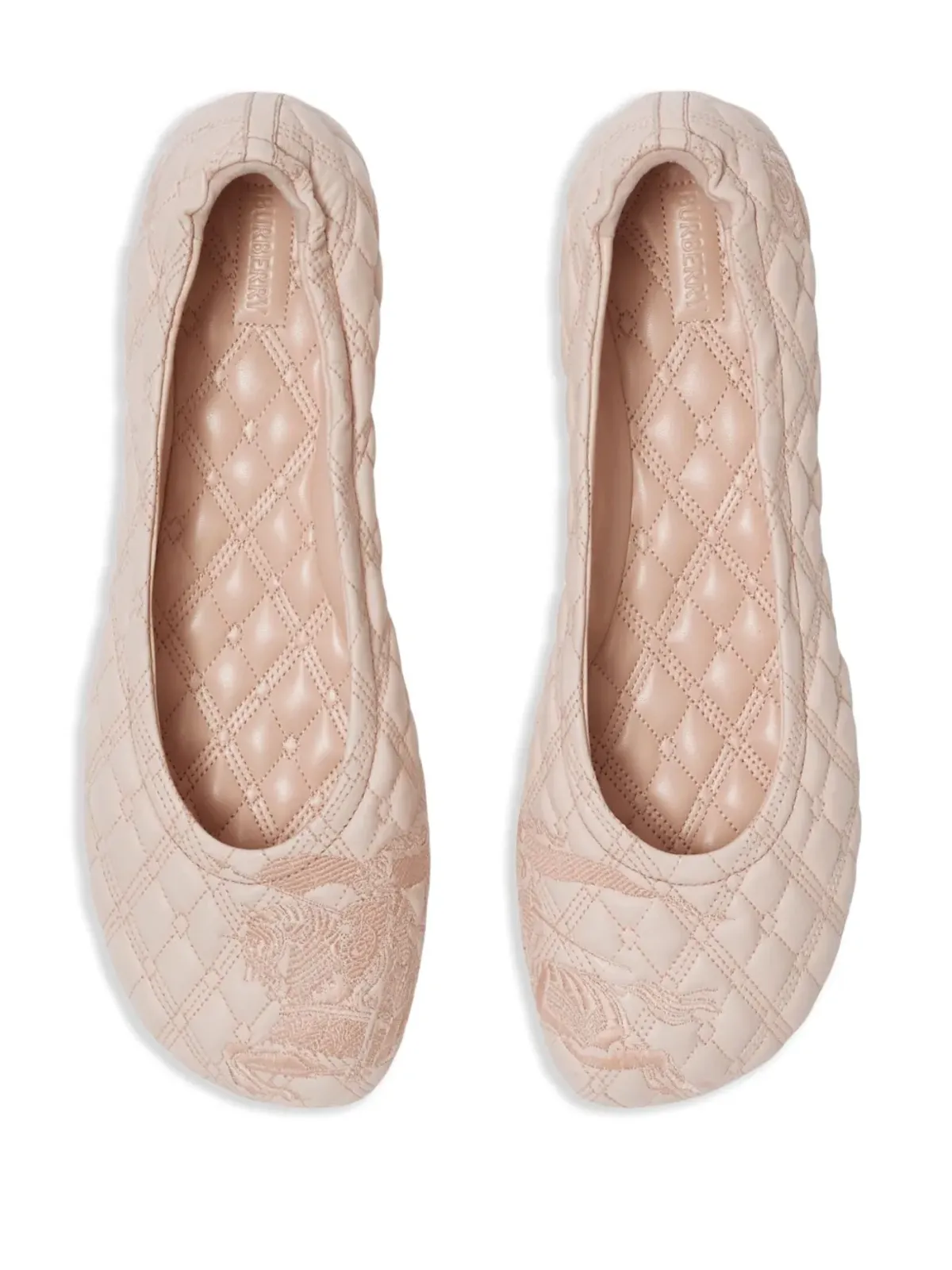 Burberry Sadler レザー バレリーナシューズ - ピンク - 画像4