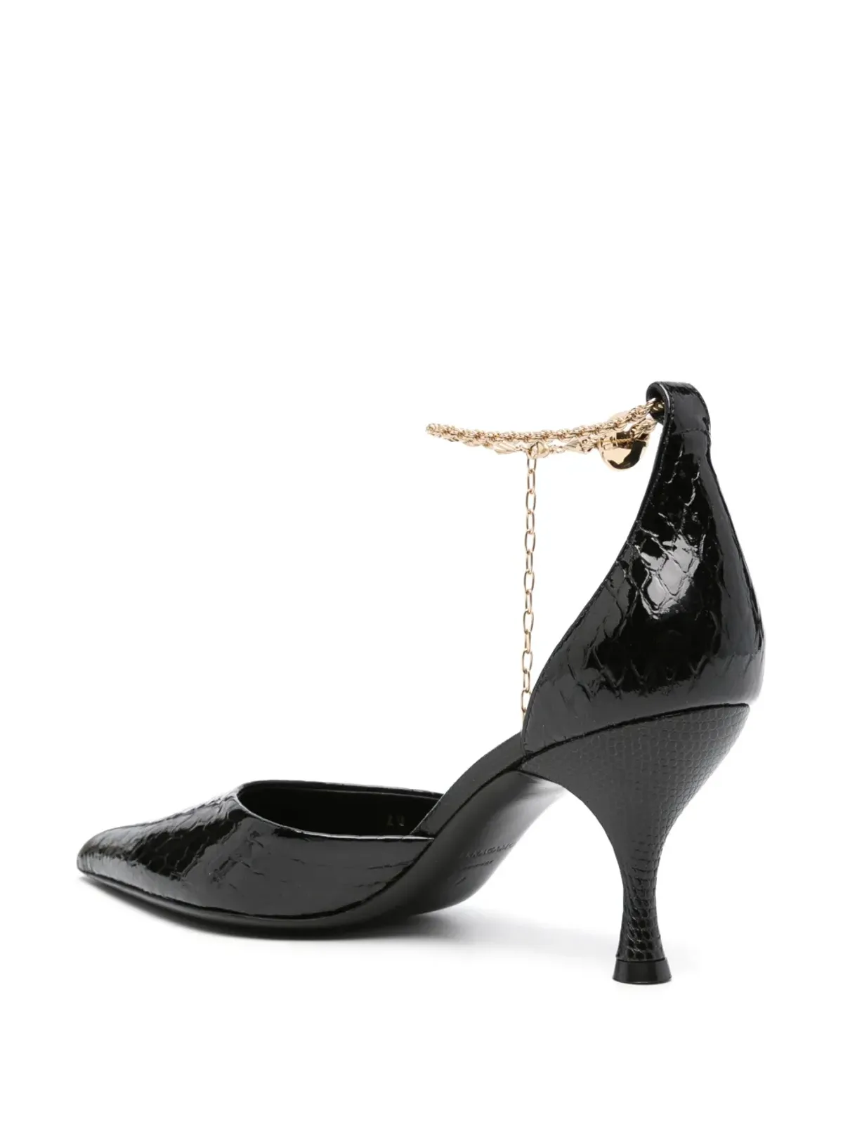 Ferragamo 80mm ロゴ刻印 レザー パンプス - ブラック - 画像3