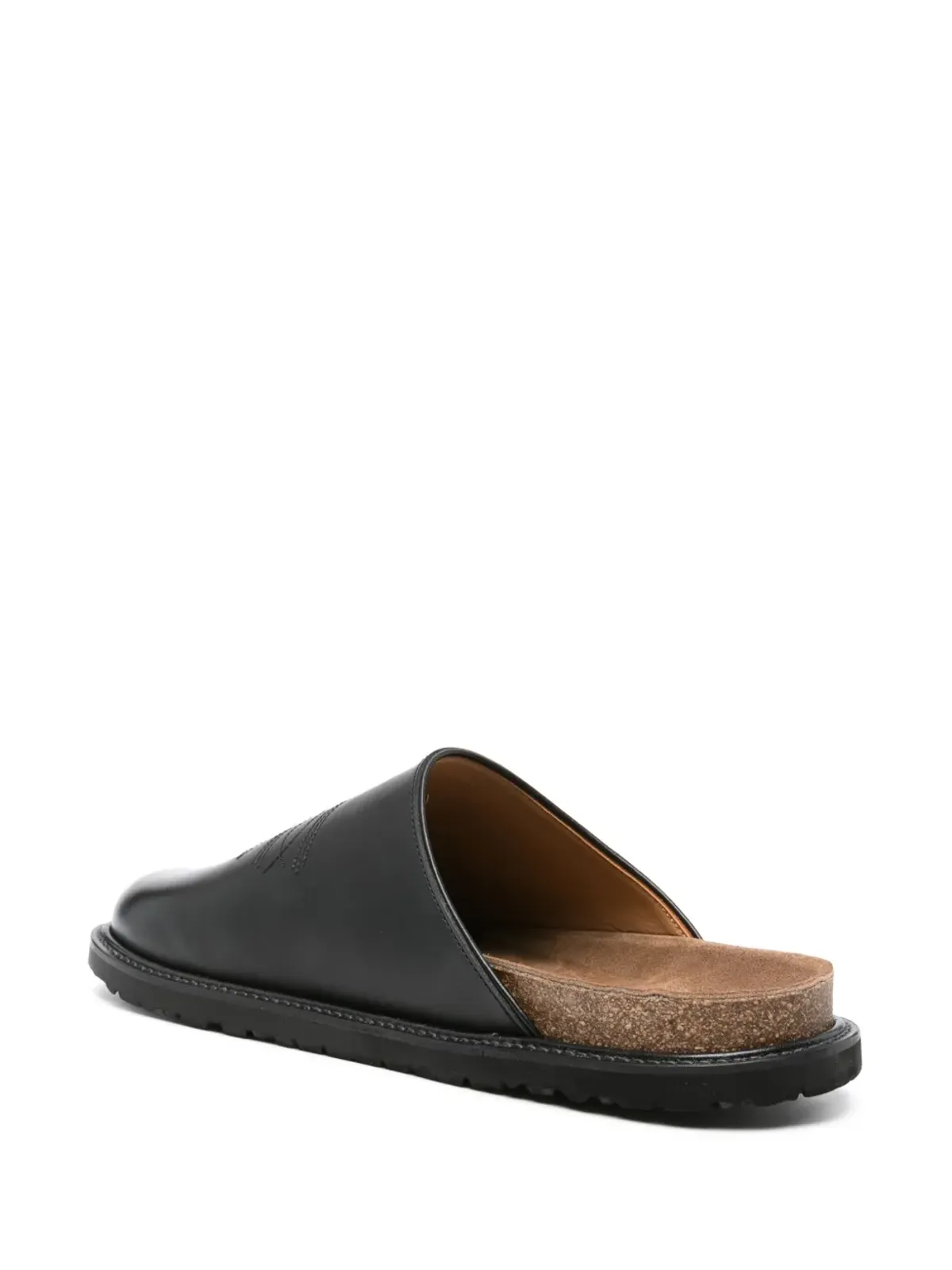 Hender Scheme Comfy Cheak leather slides - Black - 画像3