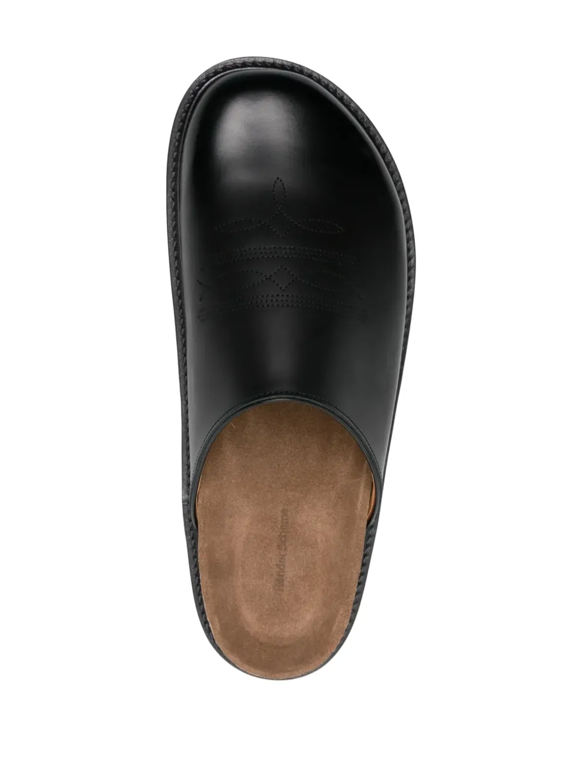 Hender Scheme Comfy Cheak leather slides - Black - 画像4