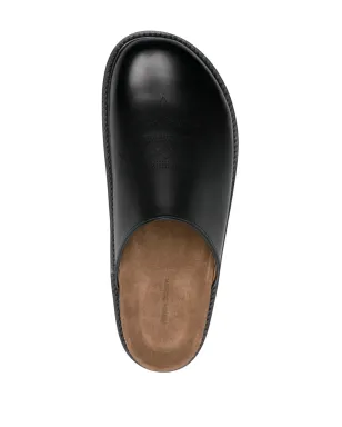 Hender Scheme Comfy Cheak leather slides - Black - サムネイル4
