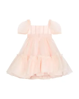 Dolce & Gabbana Kids 花のアップリケ付き シルクオーガンザ ドレス ピンク - サムネイル2