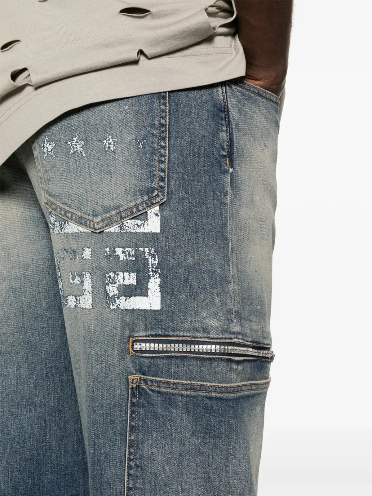 Givenchy ストレートレッグカーゴジーンズ ブルー - 画像5