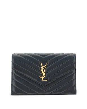 Saint Laurent エンベロープチェーンウォレット - ブラック - サムネイル1