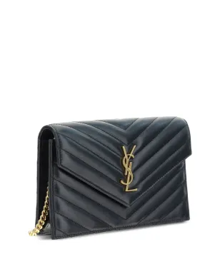 Saint Laurent エンベロープチェーンウォレット - ブラック - サムネイル3
