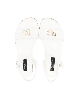 Dolce & Gabbana Kids クリスタルをあしらったロゴサンダル - White - サムネイル3