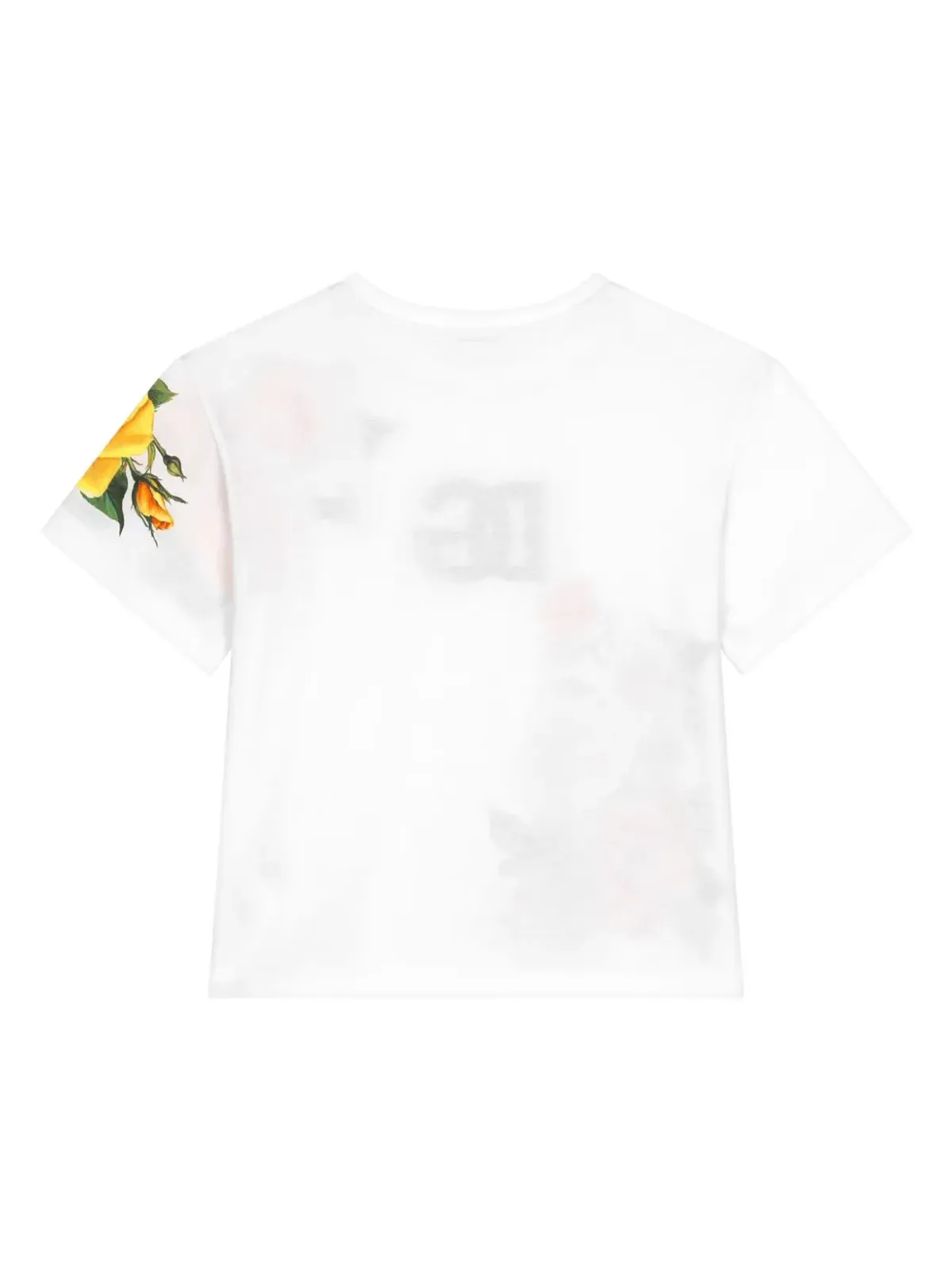 Dolce & Gabbana Kids ローズプリント コットンTシャツ - ホワイト - 画像2