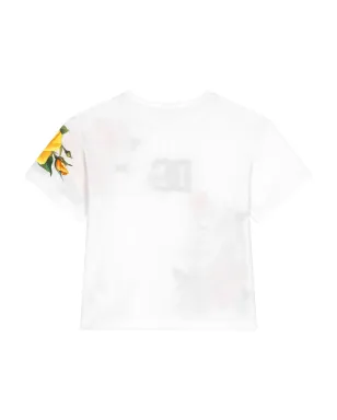 Dolce & Gabbana Kids ローズプリント コットンTシャツ - ホワイト - サムネイル2