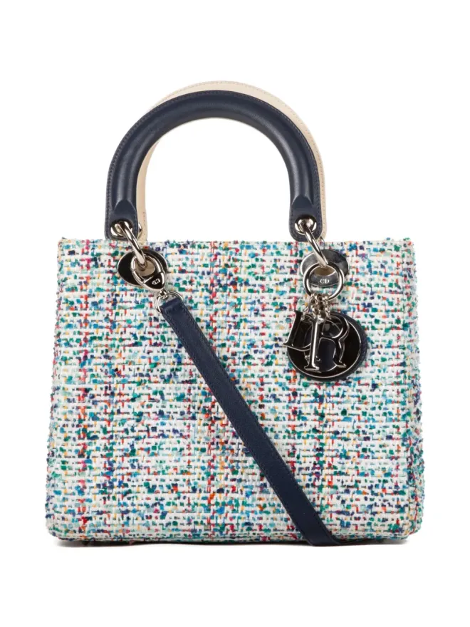Christian Dior Pre-Owned Christian Dior ビンテージ ミディアム レディ・ディオール トートバッグ ブルーの商品画像