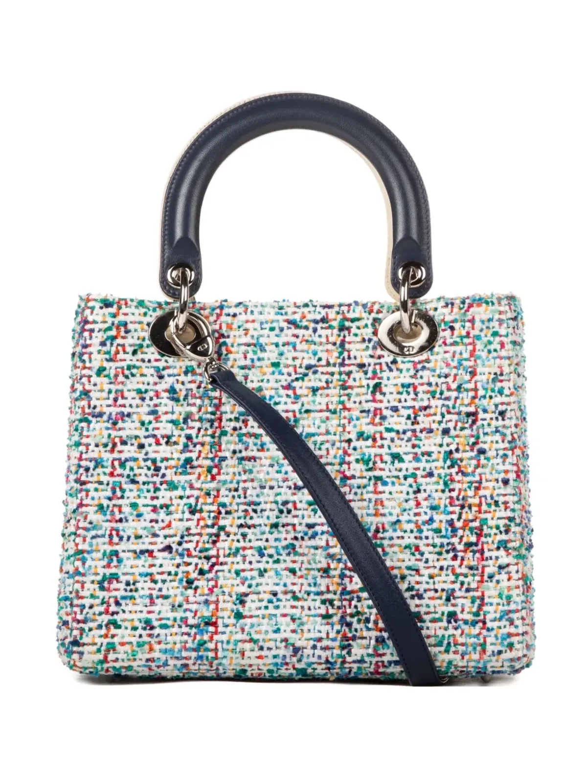 Christian Dior ビンテージ ミディアム レディ・ディオール トートバッグ ブルー - 画像3