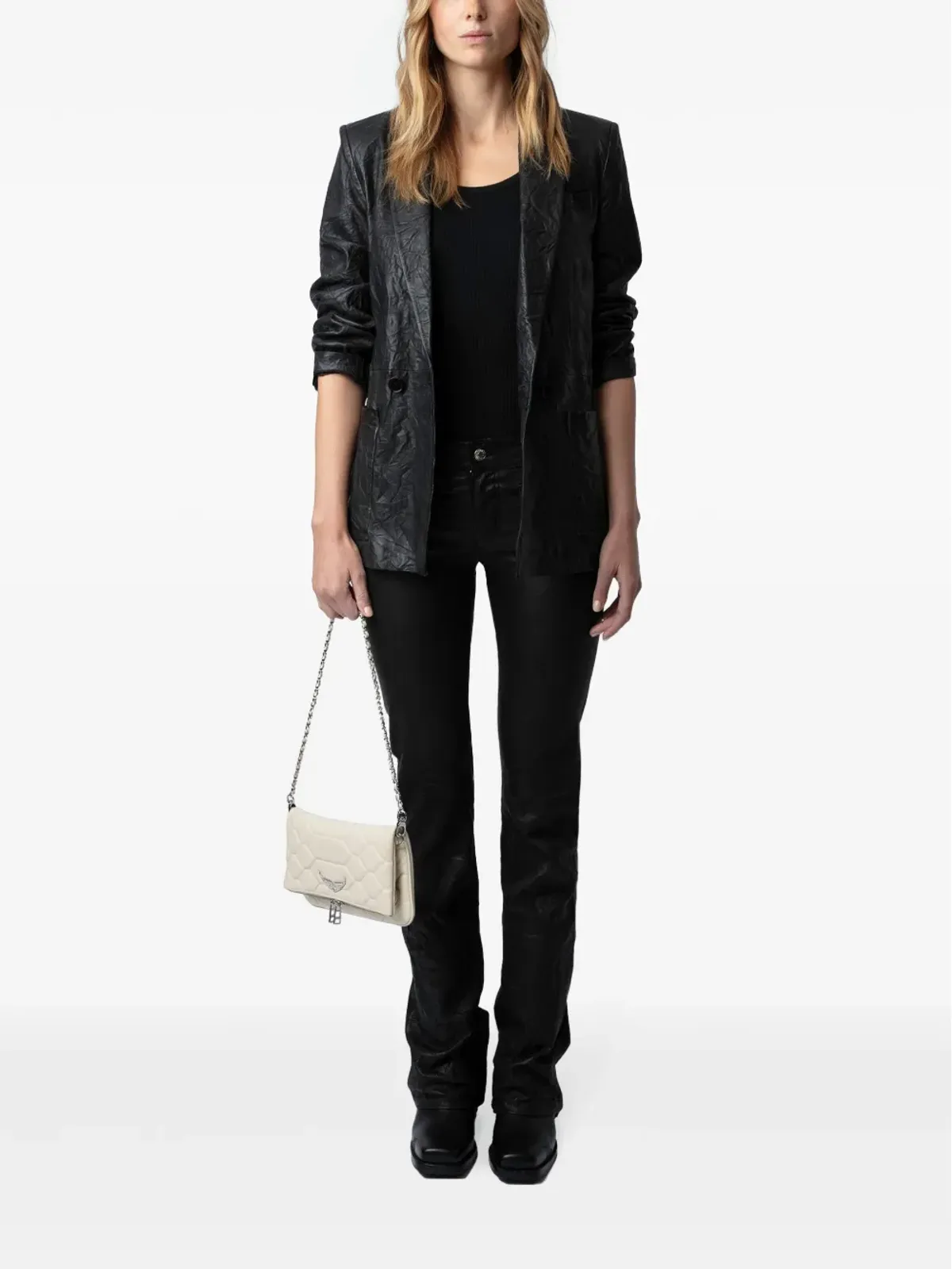 Zadig&Voltaire ロック・キルテッド・レザー・クラッチバッグ - 画像2