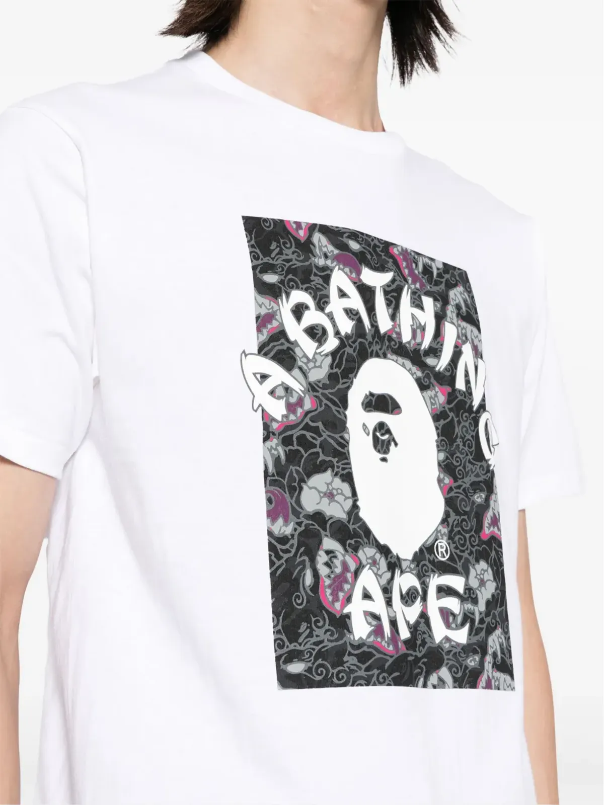 A BATHING APE® ジャパニーズタトゥー カモ コレッジTシャツ - 画像5