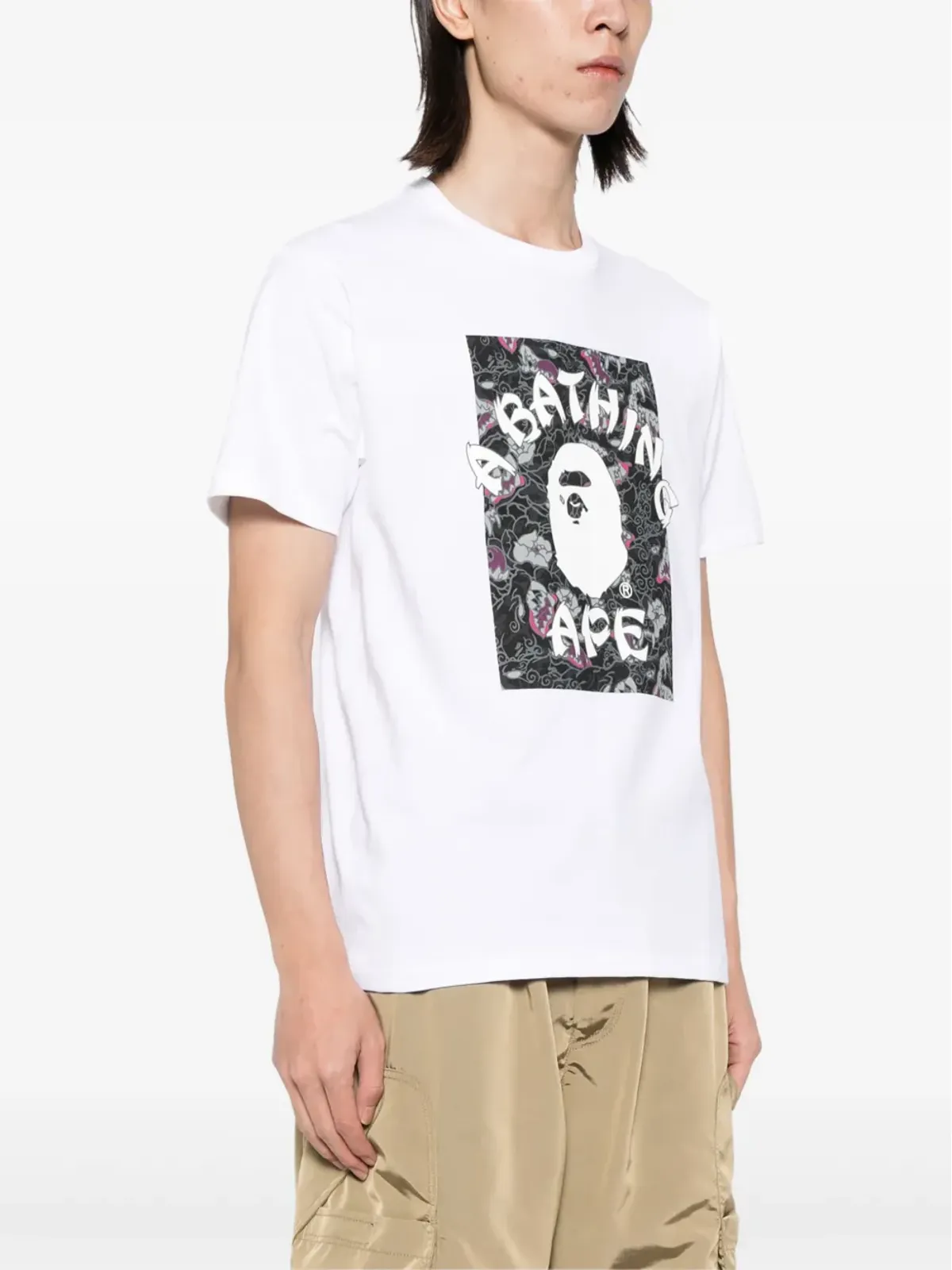 A BATHING APE® ジャパニーズタトゥー カモ コレッジTシャツ - 画像3