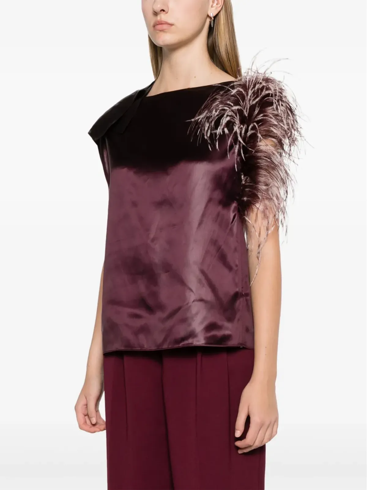 Ferragamo フェザーブーケ アシンメトリックトップ - 画像3