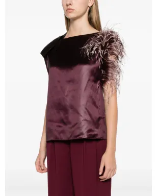 Ferragamo フェザーブーケ アシンメトリックトップ - サムネイル3