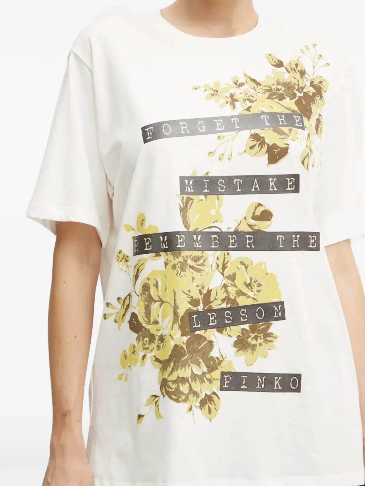 PINKO フローラルプリント Tシャツ - ホワイト - 画像3