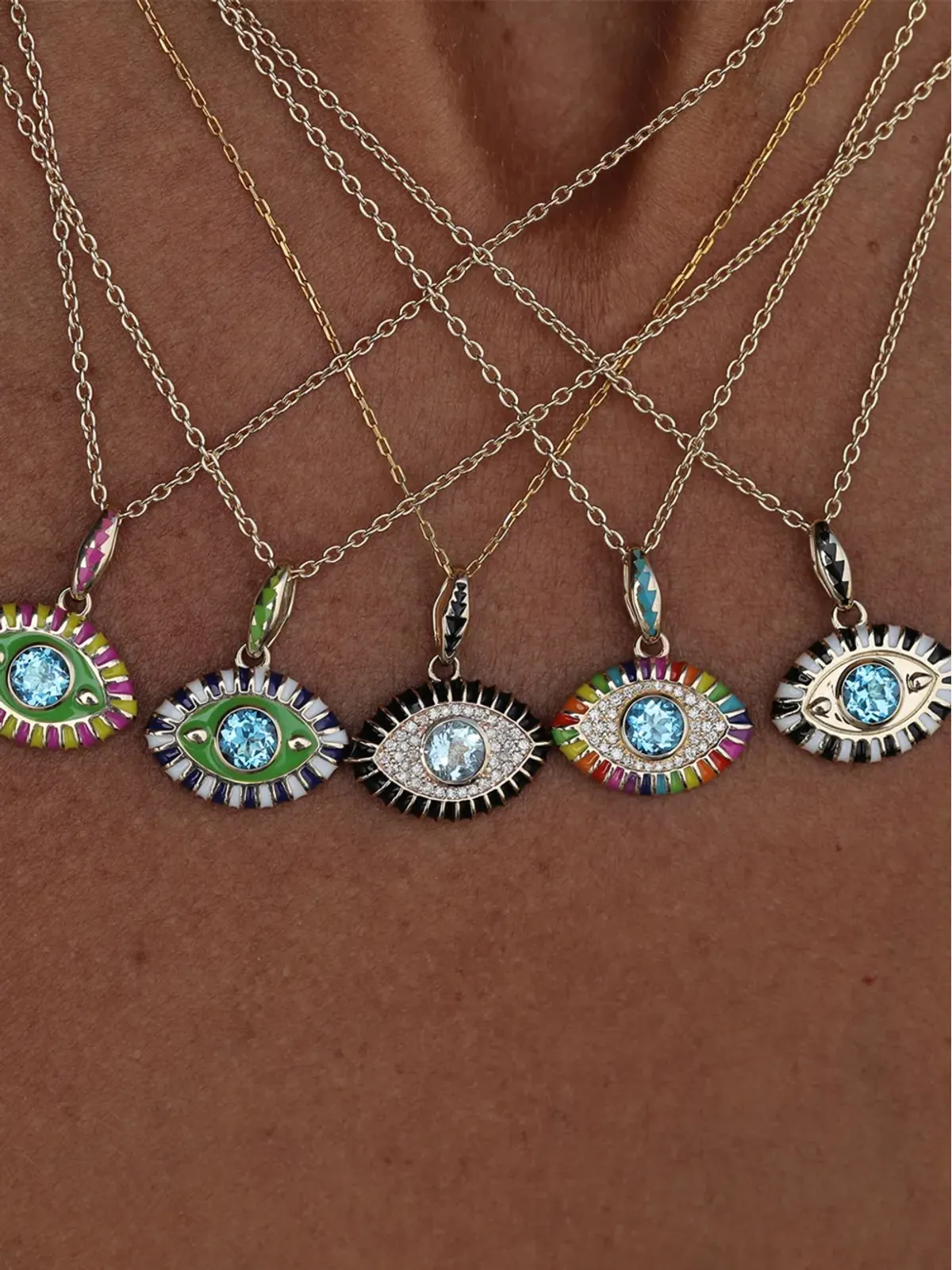 Nevernot 14K イエローゴールド Life In Colour トパーズとダイヤモンド ネックレス - 画像3