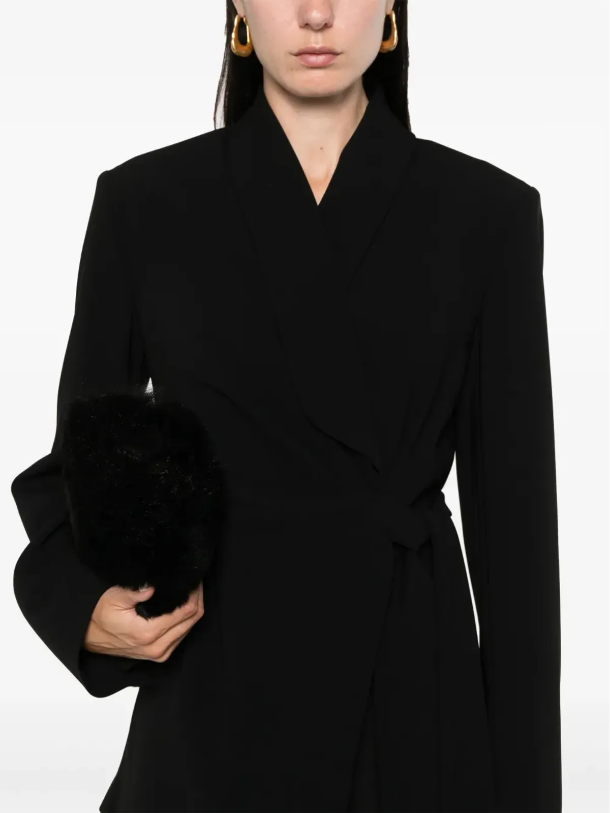 Max Mara ラップデザイン ブレザー ブラック - 画像5