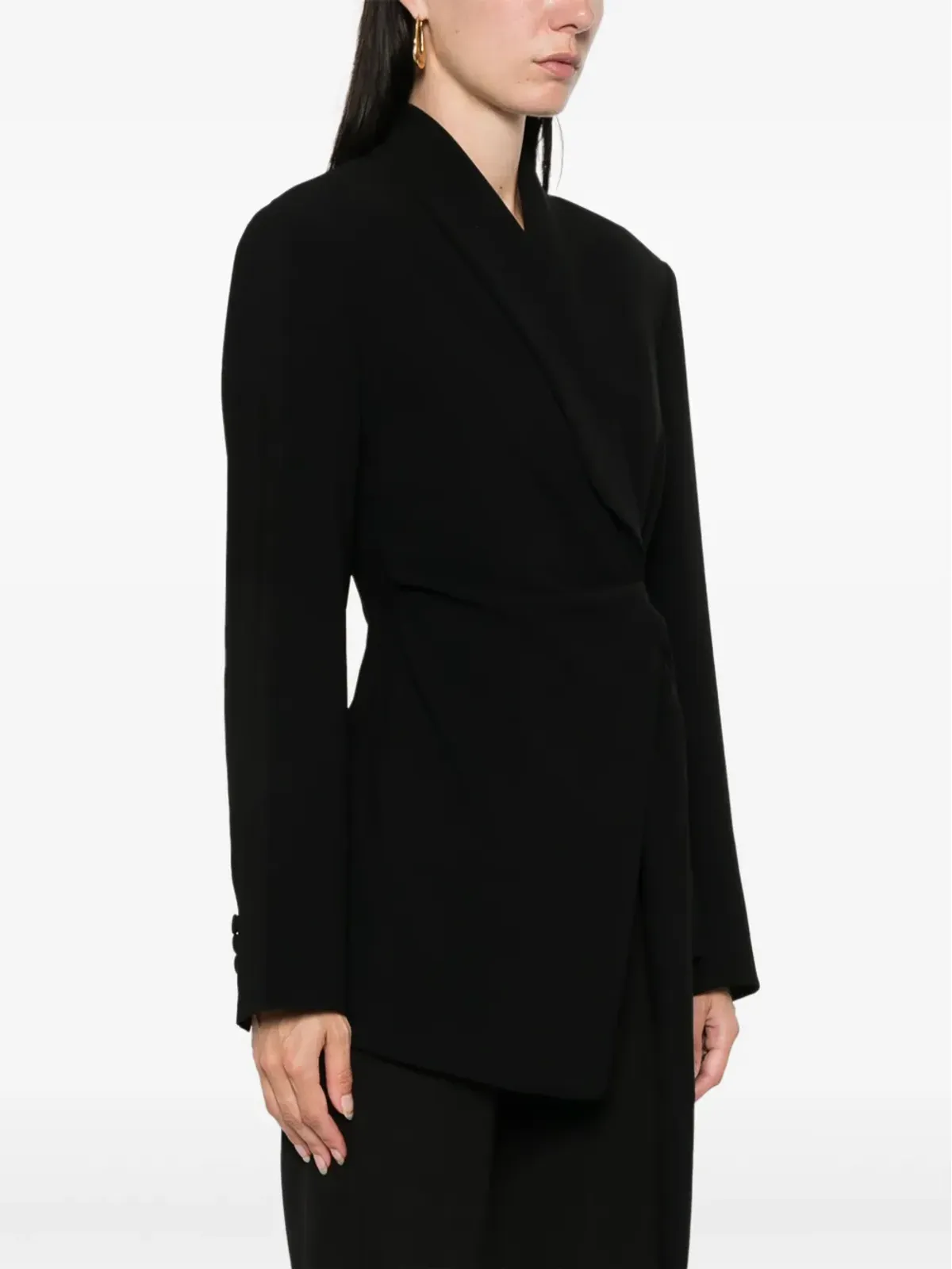 Max Mara ラップデザイン ブレザー ブラック - 画像3