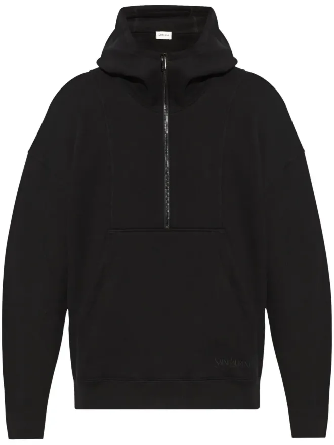 Saint Laurent Saint Laurent ロゴ刺繍 ハーフジップ フード付きパーカーの商品画像