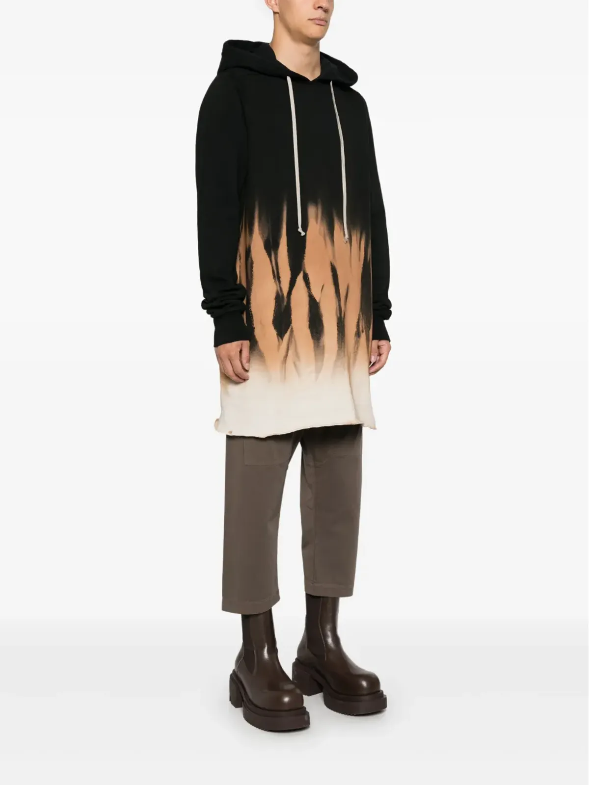 Rick Owens DRKSHDW アブストラクトプリント フーディ - ブラック - 画像3