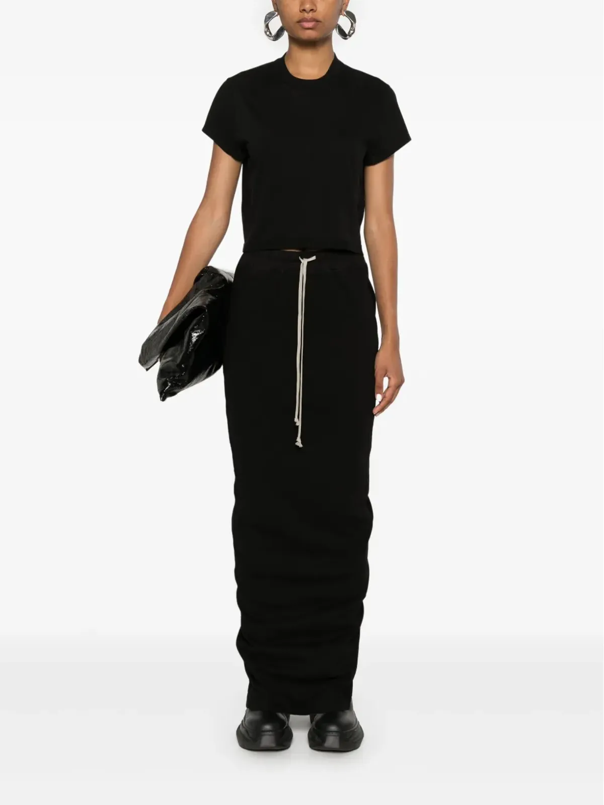 Rick Owens DRKSHDW プルオン ピラー マキシスカート - ブラック - 画像2
