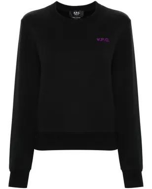 A.P.C. フロックドロゴ スウェットシャツ - ブラック - サムネイル1
