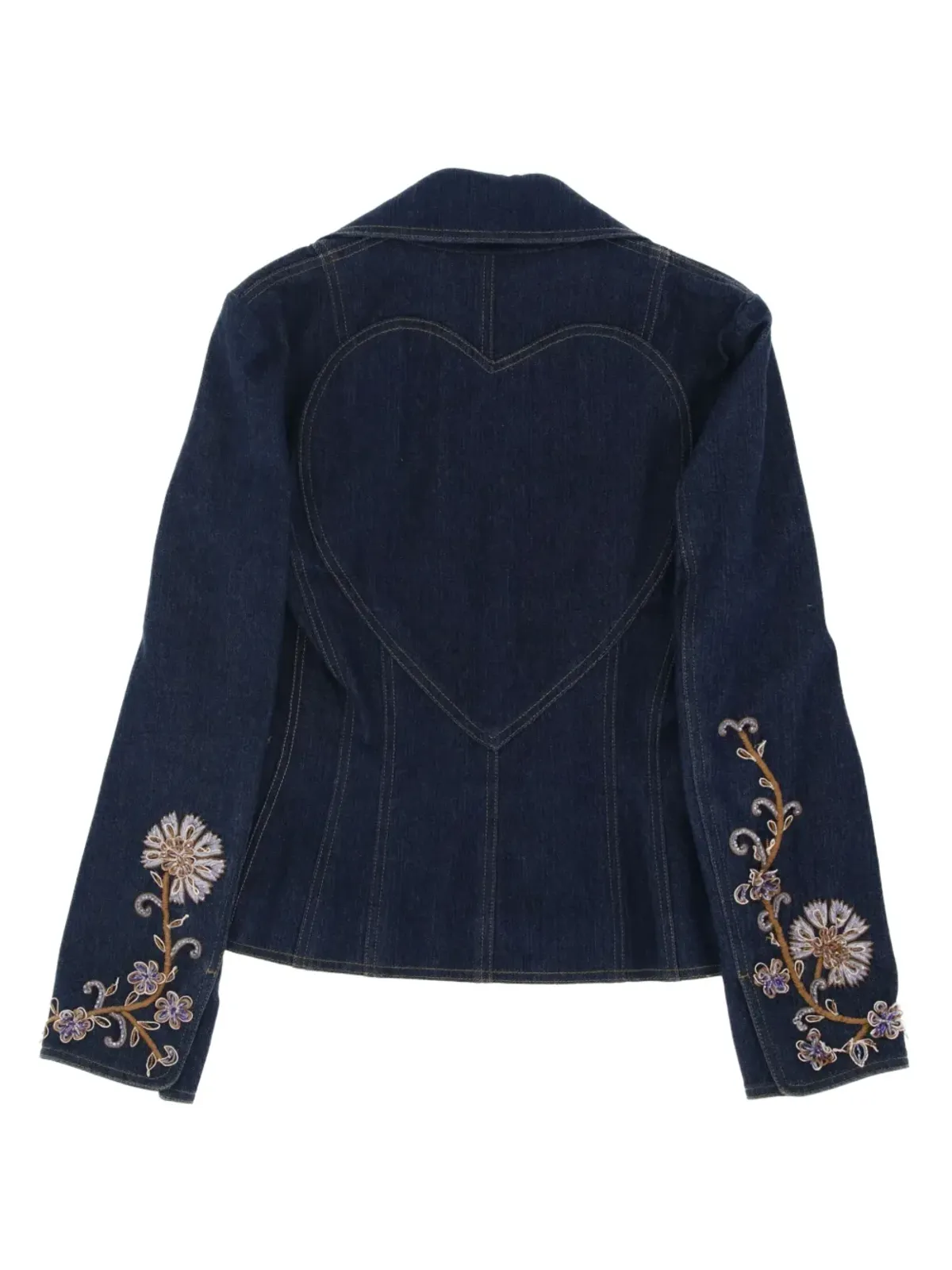 Christian Dior ビンテージ 2010年代 花柄刺繍デニムジャケット - ブルー - 画像2