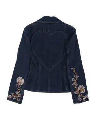 Christian Dior ビンテージ 2010年代 花柄刺繍デニムジャケット - ブルー - サムネイル2