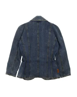 Christian Dior Pre-Owned 2010年代 花柄アップリケ デニムジャケット ブルー - サムネイル2
