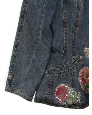 Christian Dior Pre-Owned 2010年代 花柄アップリケ デニムジャケット ブルー - サムネイル3