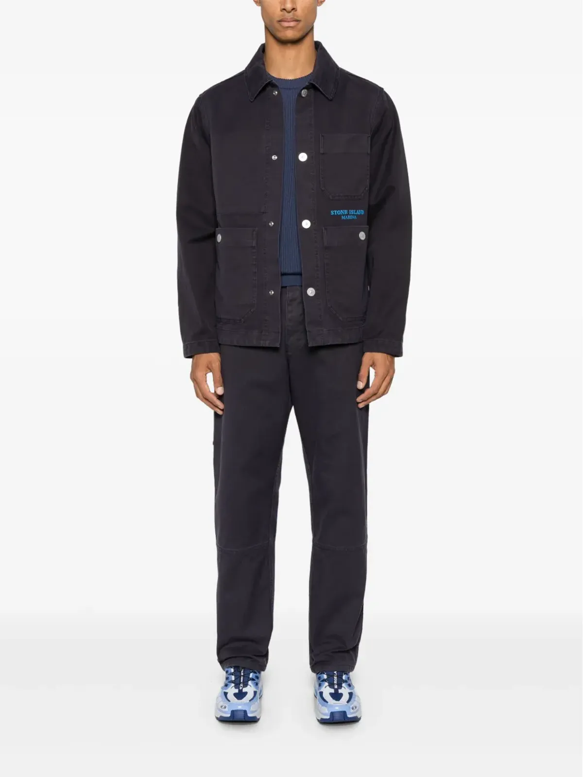 Stone Island ロゴ刺繍ストレートジーンズ - 画像2