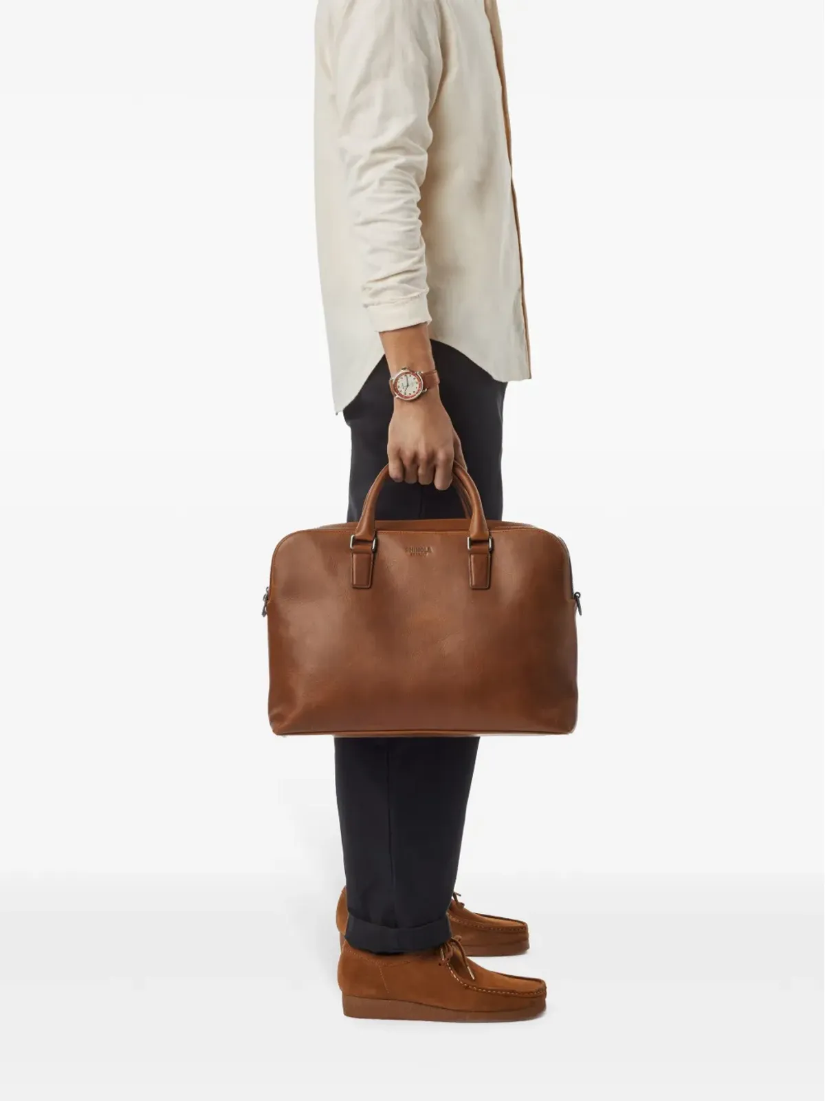 Shinola Navigator GM Double Zip ブリーフケース - ブラウン - 画像3
