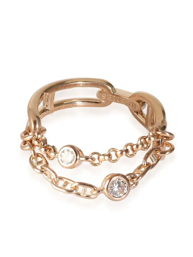 Hermès Pre-Owned Hermès Pre-Owned 18kt ローズゴールド Chaîne d'Ancre リング - ピンクの商品画像