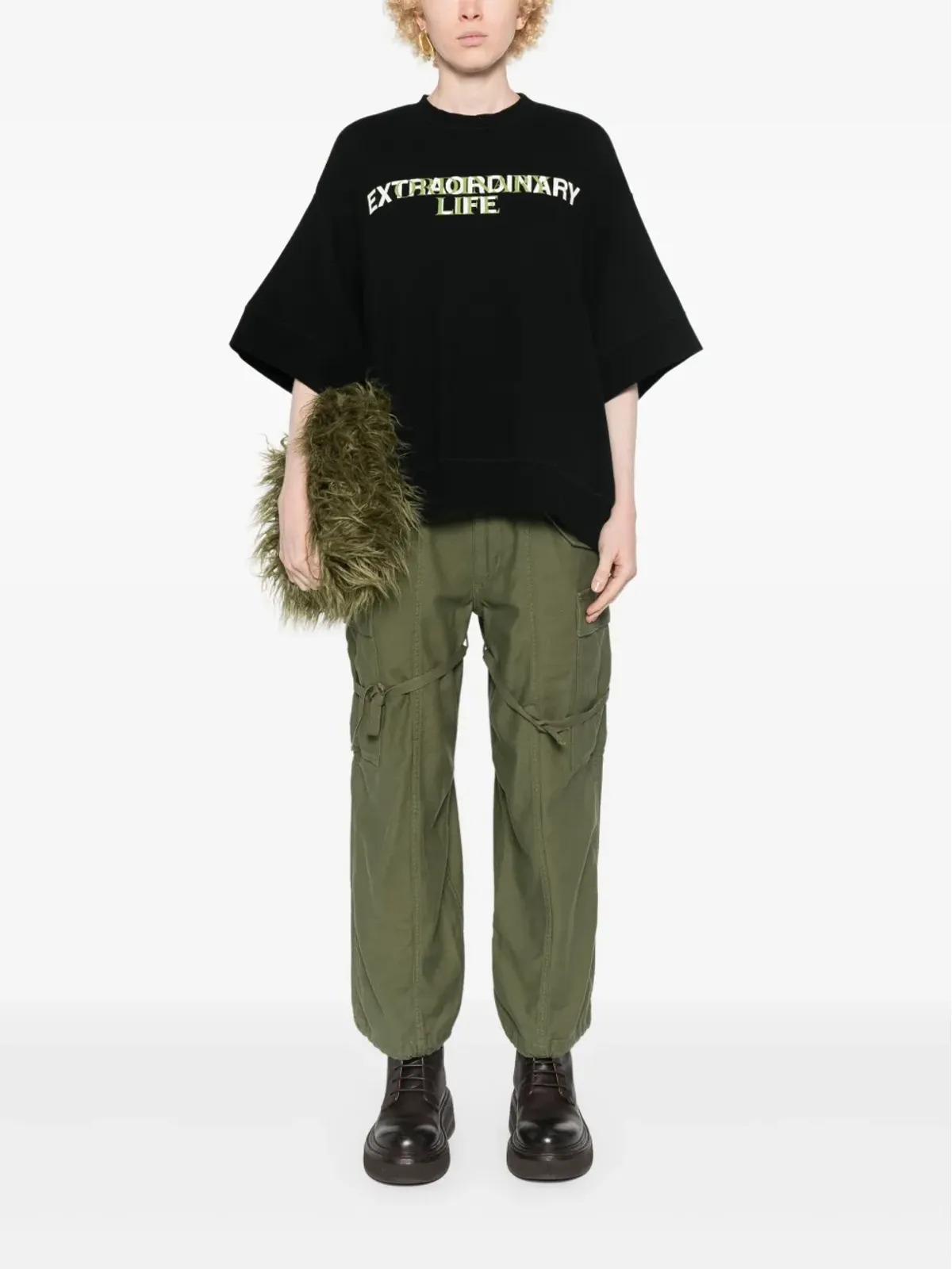 R13 コットンカーゴパンツ - グリーン - 画像2