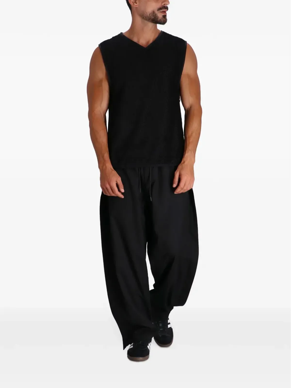 Y-3 ワッフルニットトップ - ブラック - 画像2