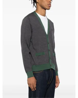 Maison Kitsuné ボールド フォックスヘッド パッチ カーディガン グレー - サムネイル3