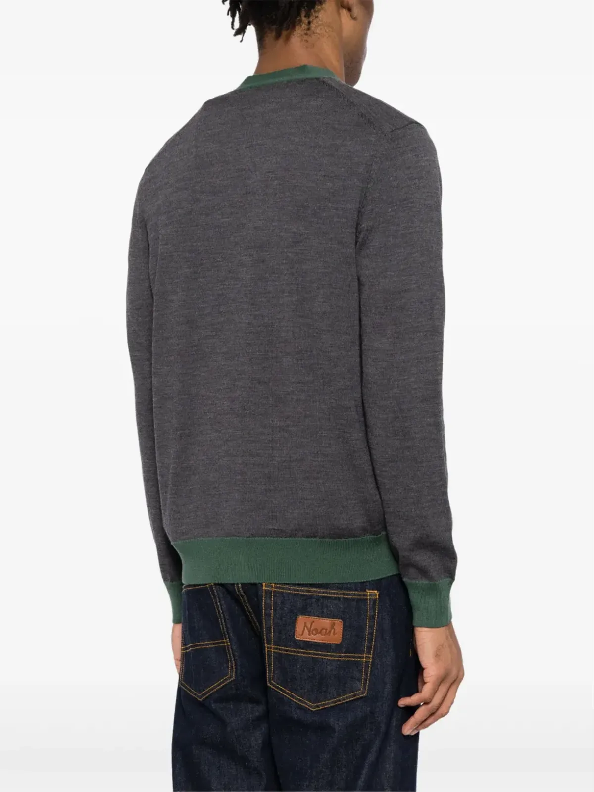Maison Kitsuné ボールド フォックスヘッド パッチ カーディガン グレー - 画像4