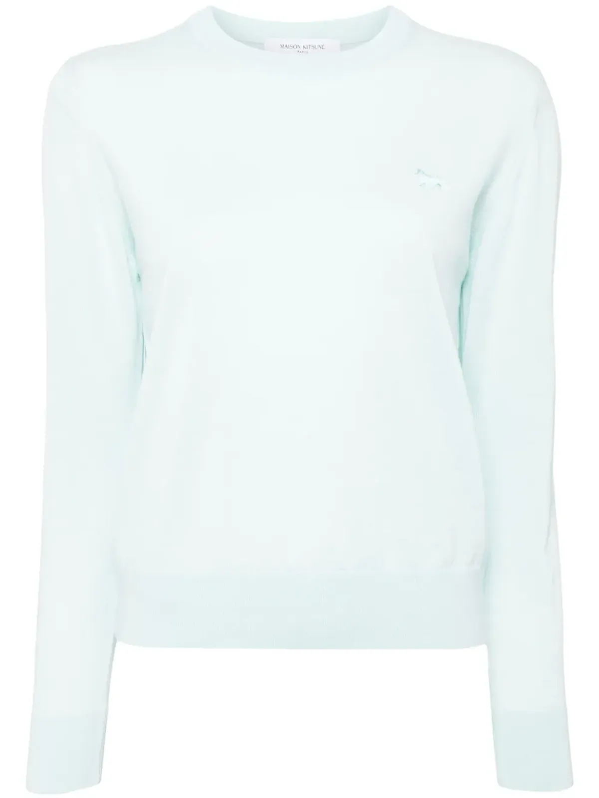 Maison Kitsuné ベビーキツネのパッチ付き レギュラーフィット ニットセーター - グリーン - 画像1