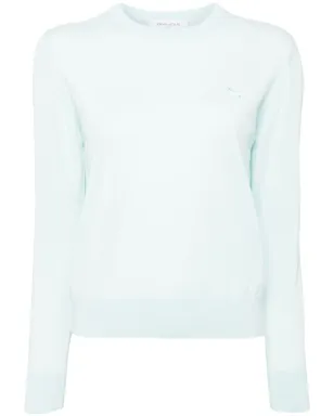 Maison Kitsuné ベビーキツネのパッチ付き レギュラーフィット ニットセーター - グリーン - サムネイル1