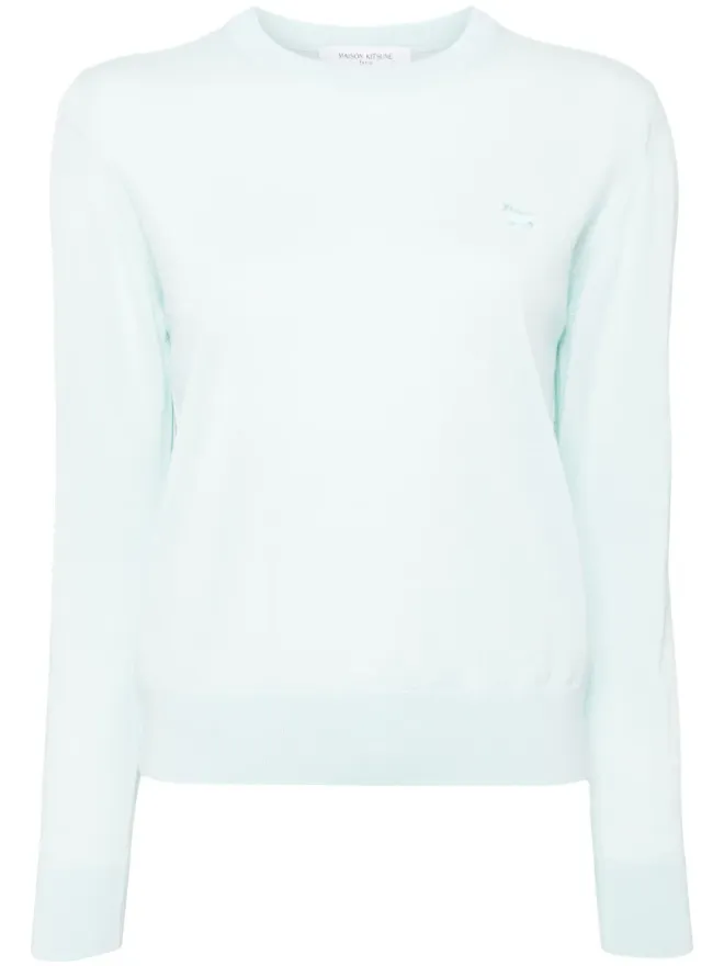 Maison Kitsuné Maison Kitsuné ベビーキツネのパッチ付き レギュラーフィット ニットセーター - グリーンの商品画像