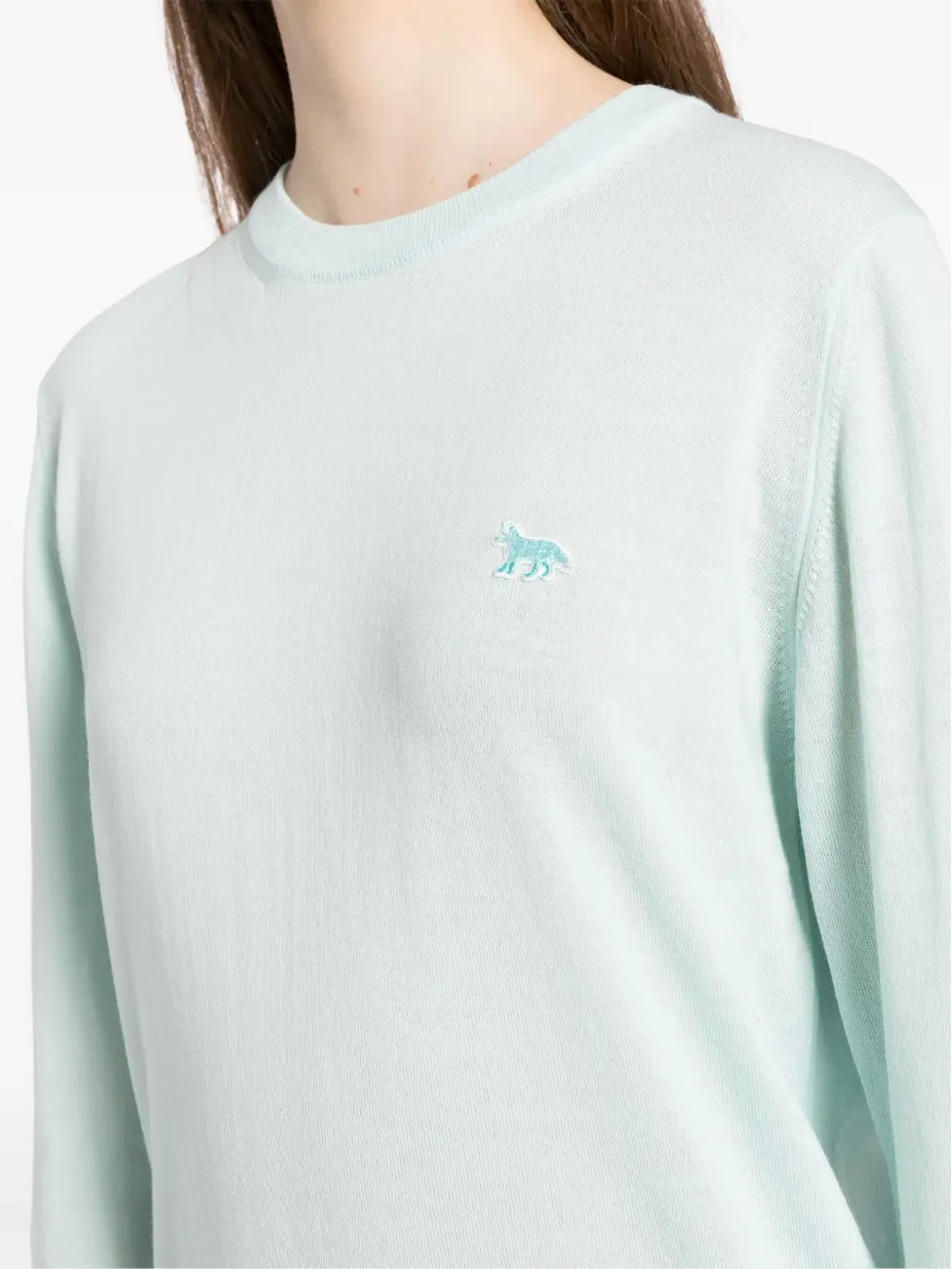Maison Kitsuné ベビーキツネのパッチ付き レギュラーフィット ニットセーター - グリーン - 画像5
