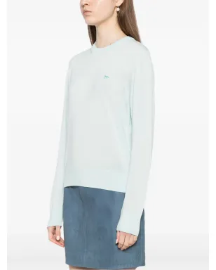 Maison Kitsuné ベビーキツネのパッチ付き レギュラーフィット ニットセーター - グリーン - サムネイル3