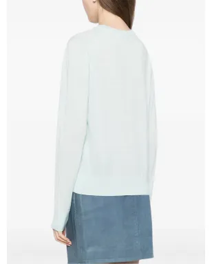 Maison Kitsuné ベビーキツネのパッチ付き レギュラーフィット ニットセーター - グリーン - サムネイル4