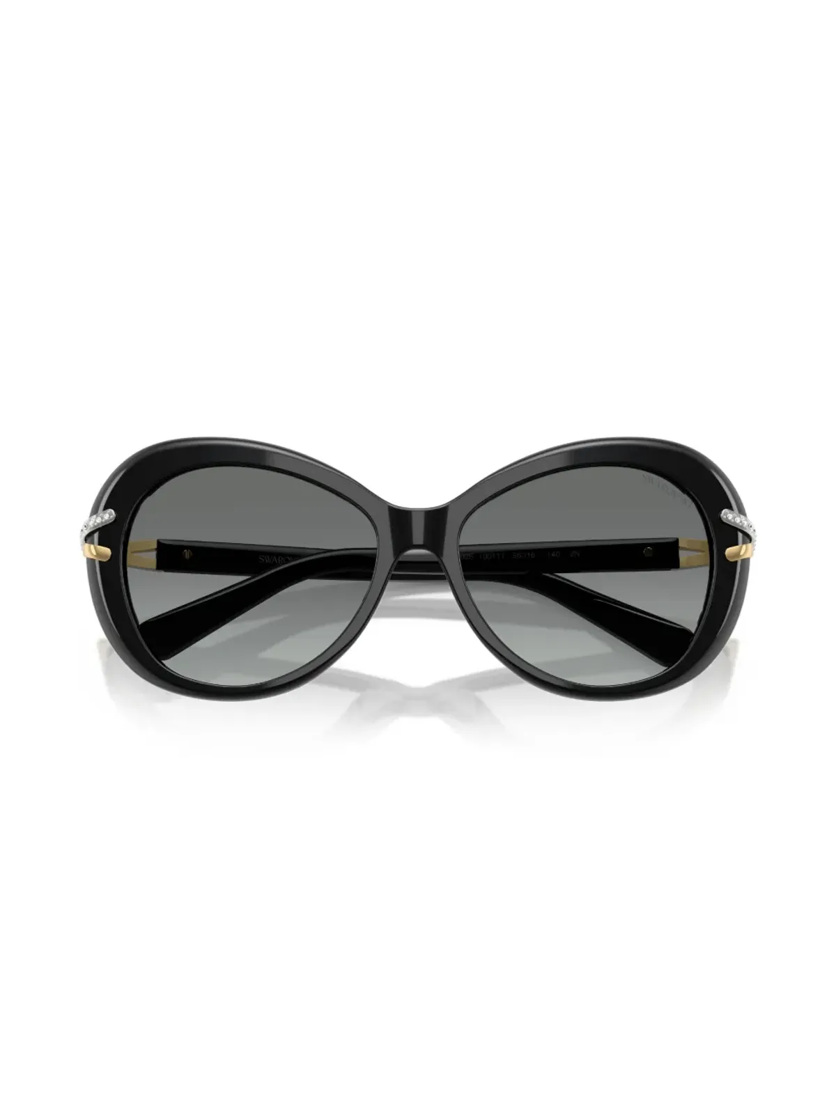 Swarovski Eyewear クリスタル装飾オーバーサイズサングラス - ブラック - 画像5