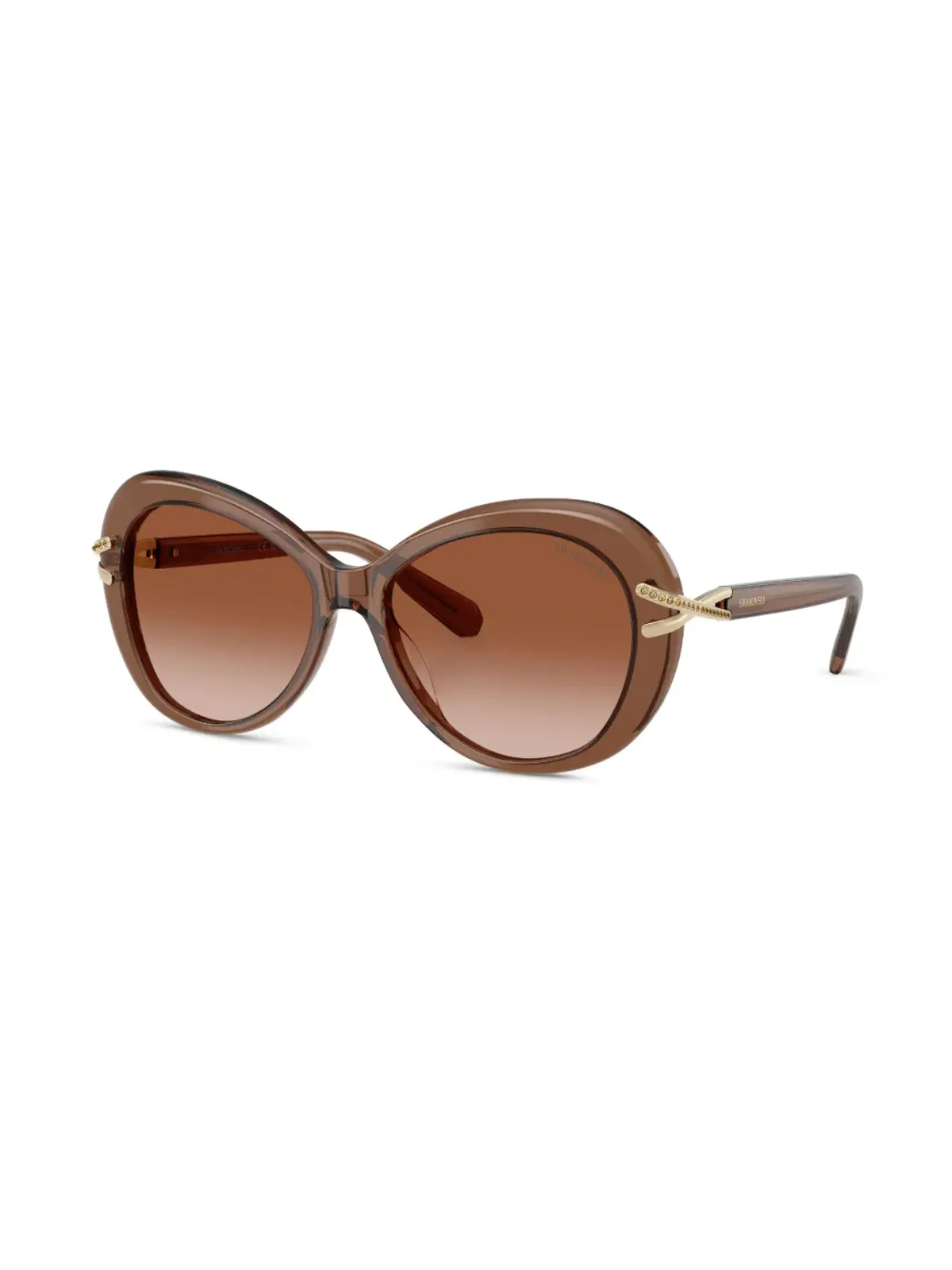 Swarovski Eyewear クリスタル装飾透明サングラス - 画像2