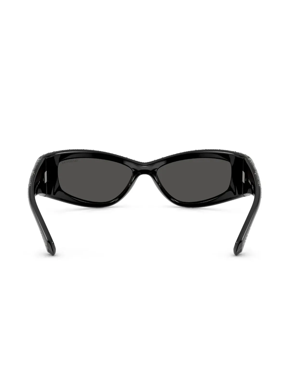 Swarovski Eyewear クリスタル装飾の長方形サングラス（ブラック） - 画像4
