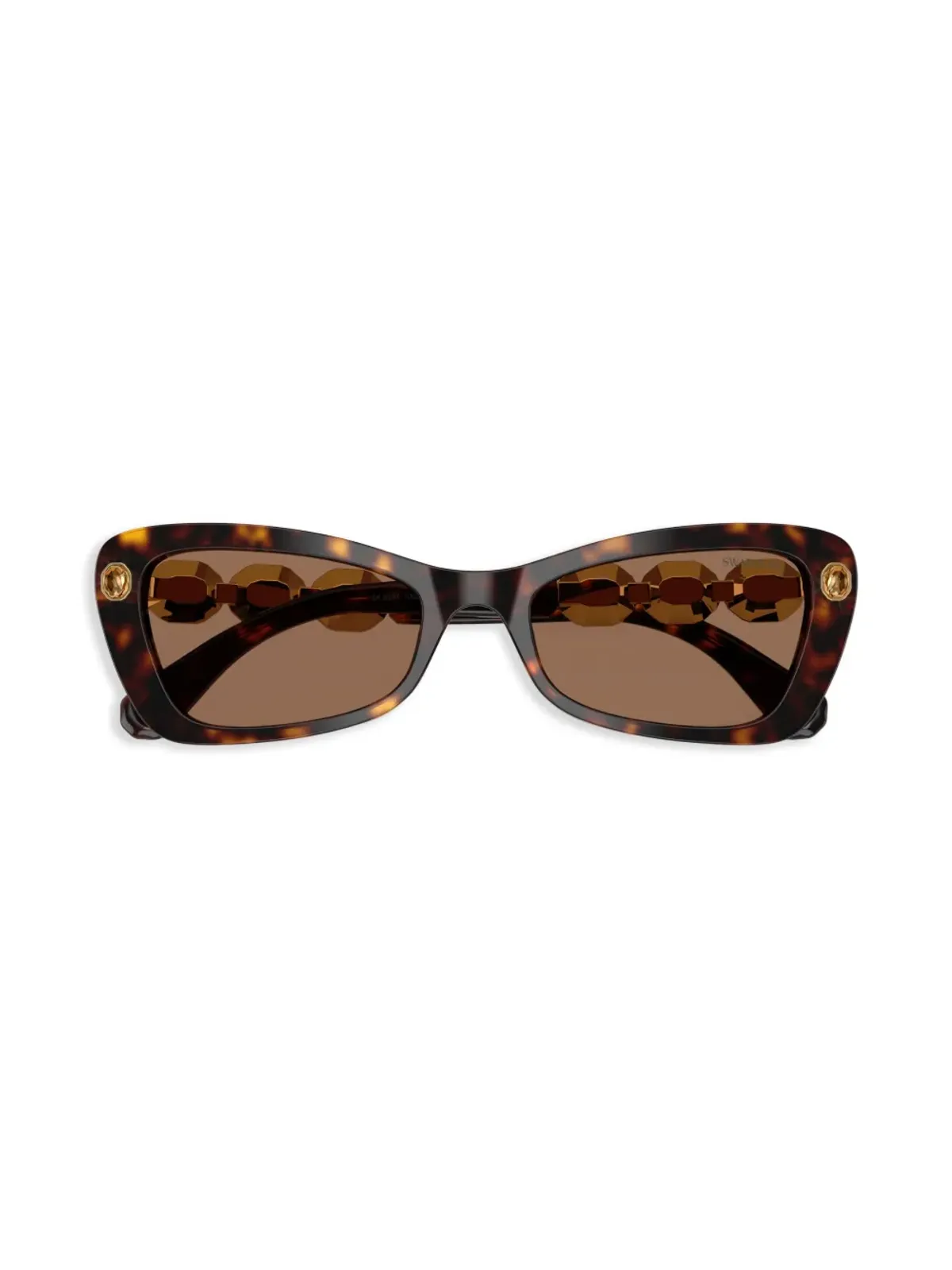 Swarovski Eyewear クリスタル装飾のべっ甲風サングラス - 画像5