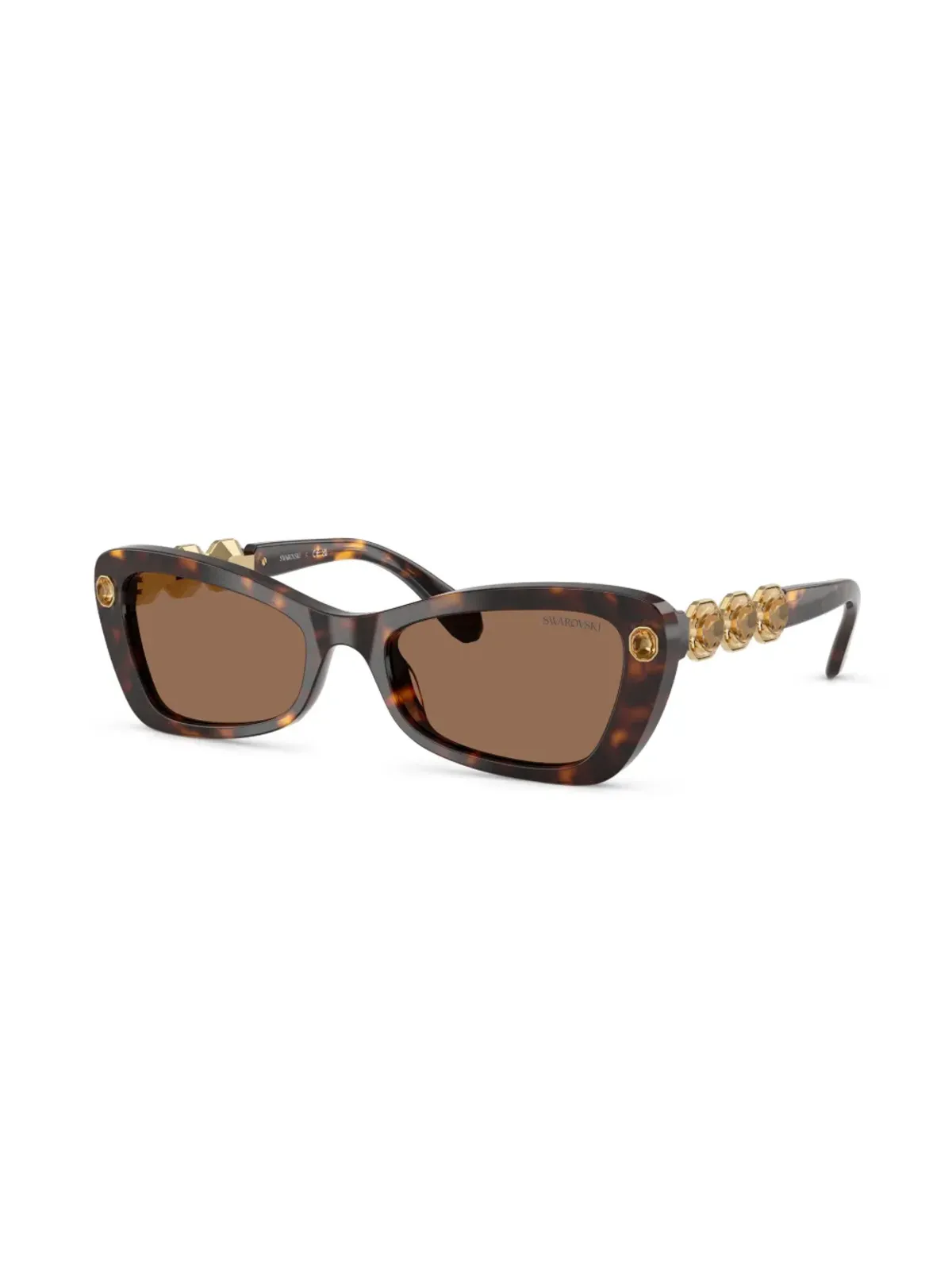 Swarovski Eyewear クリスタル装飾のべっ甲風サングラス - 画像2
